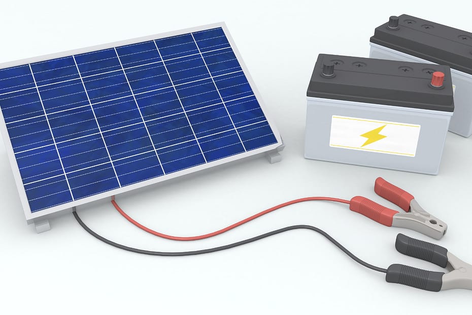 Battery and solar panels.